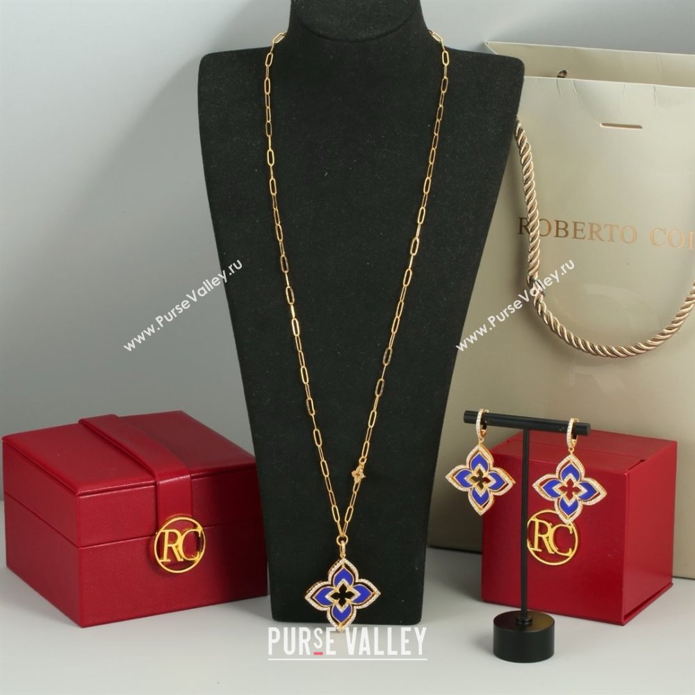Roberto Coin Earrings/Necklace R031210 Gold/Blue 2025 (YF-25031210)
