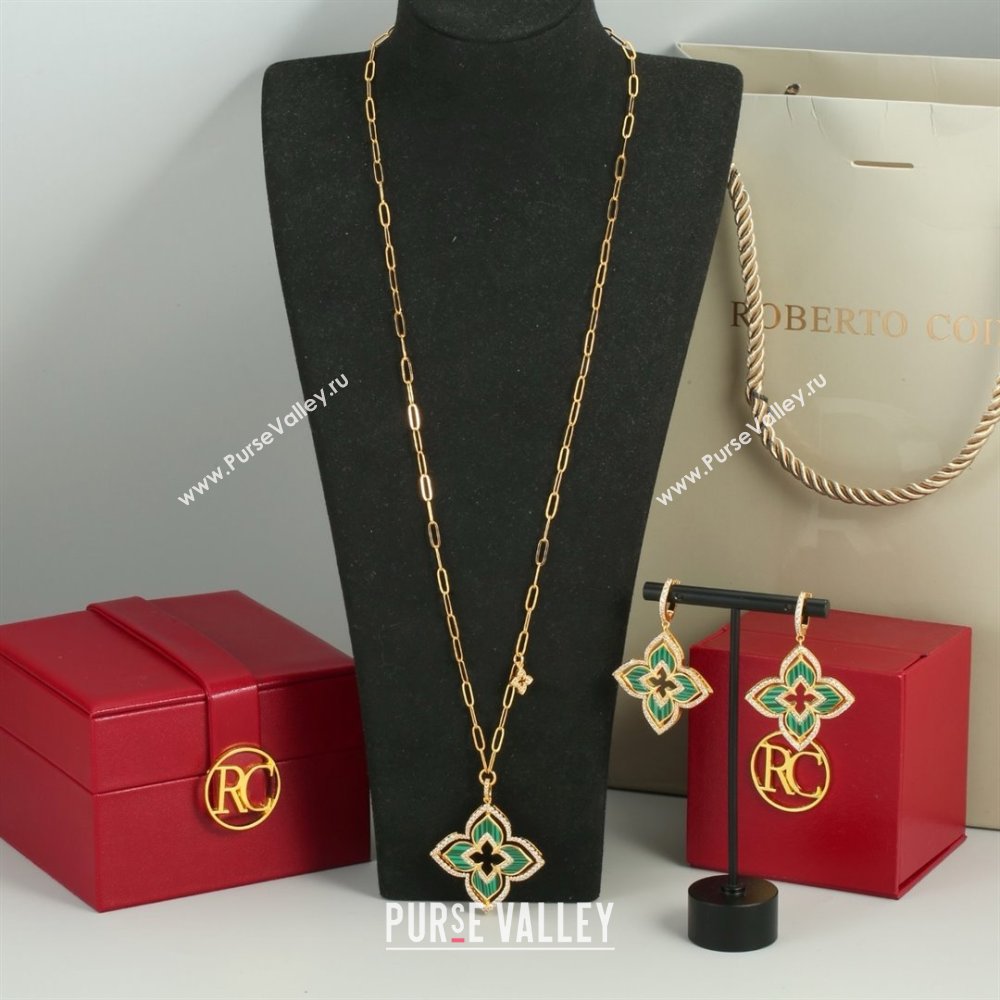 Roberto Coin Earrings/Necklace R031212 Gold/Green 2025 (YF-25031212)