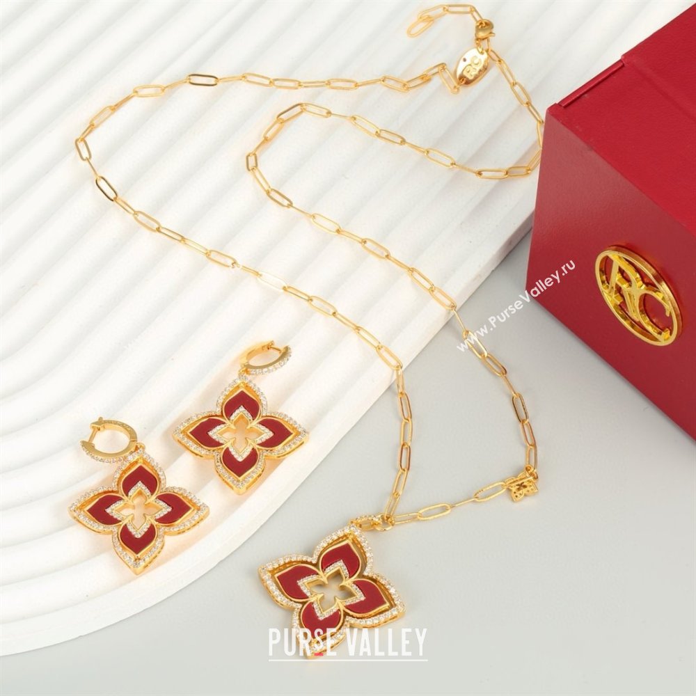 Roberto Coin Earrings/Necklace R031209 Gold/Red 2025 (YF-25031209)