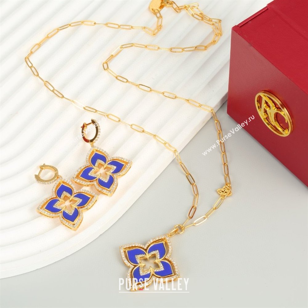 Roberto Coin Earrings/Necklace R031210 Gold/Blue 2025 (YF-25031210)