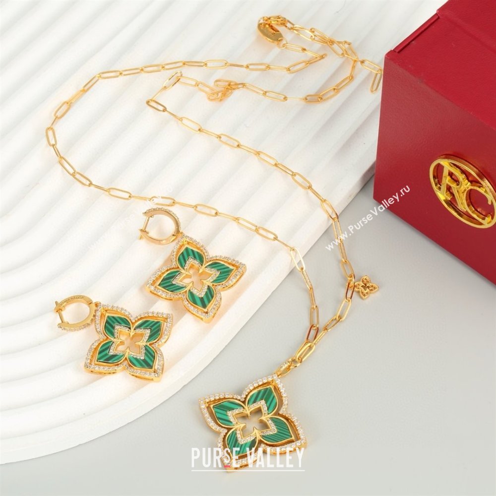 Roberto Coin Earrings/Necklace R031212 Gold/Green 2025 (YF-25031212)