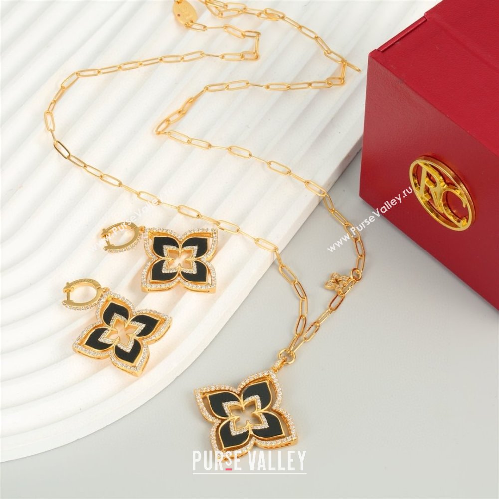 Roberto Coin Earrings/Necklace R031213 Gold/Black 2025 (YF-25031213)