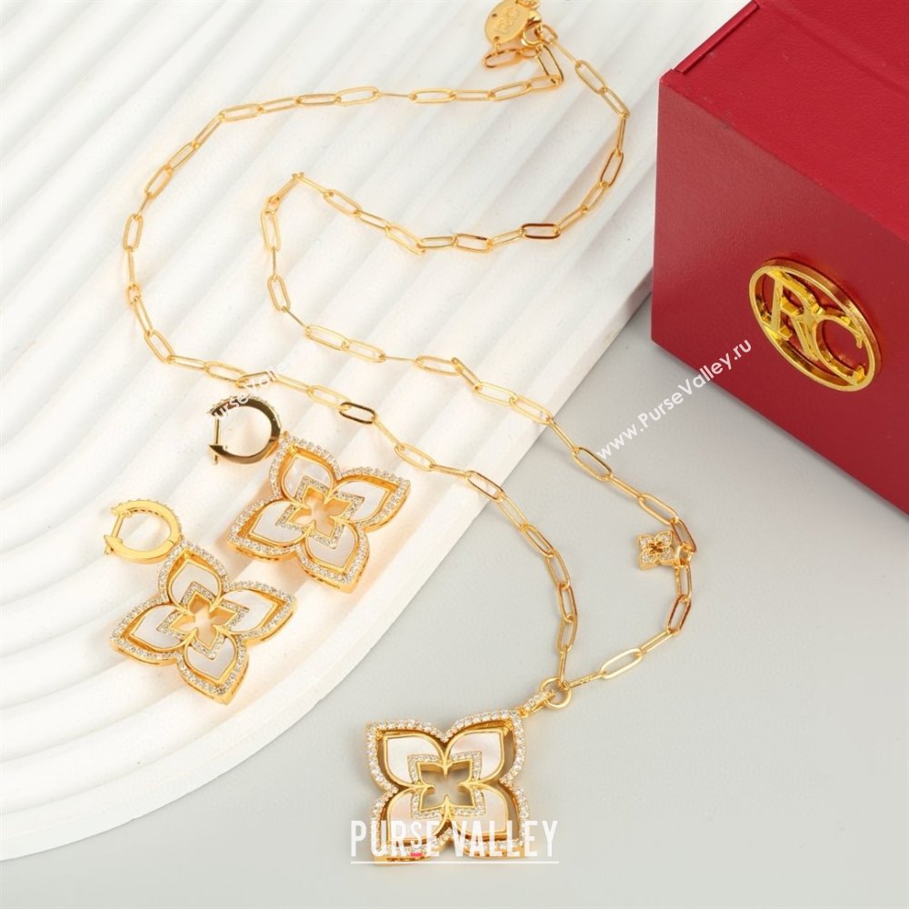 Roberto Coin Earrings/Necklace R031208 Gold/White 2025 (YF-25031208)
