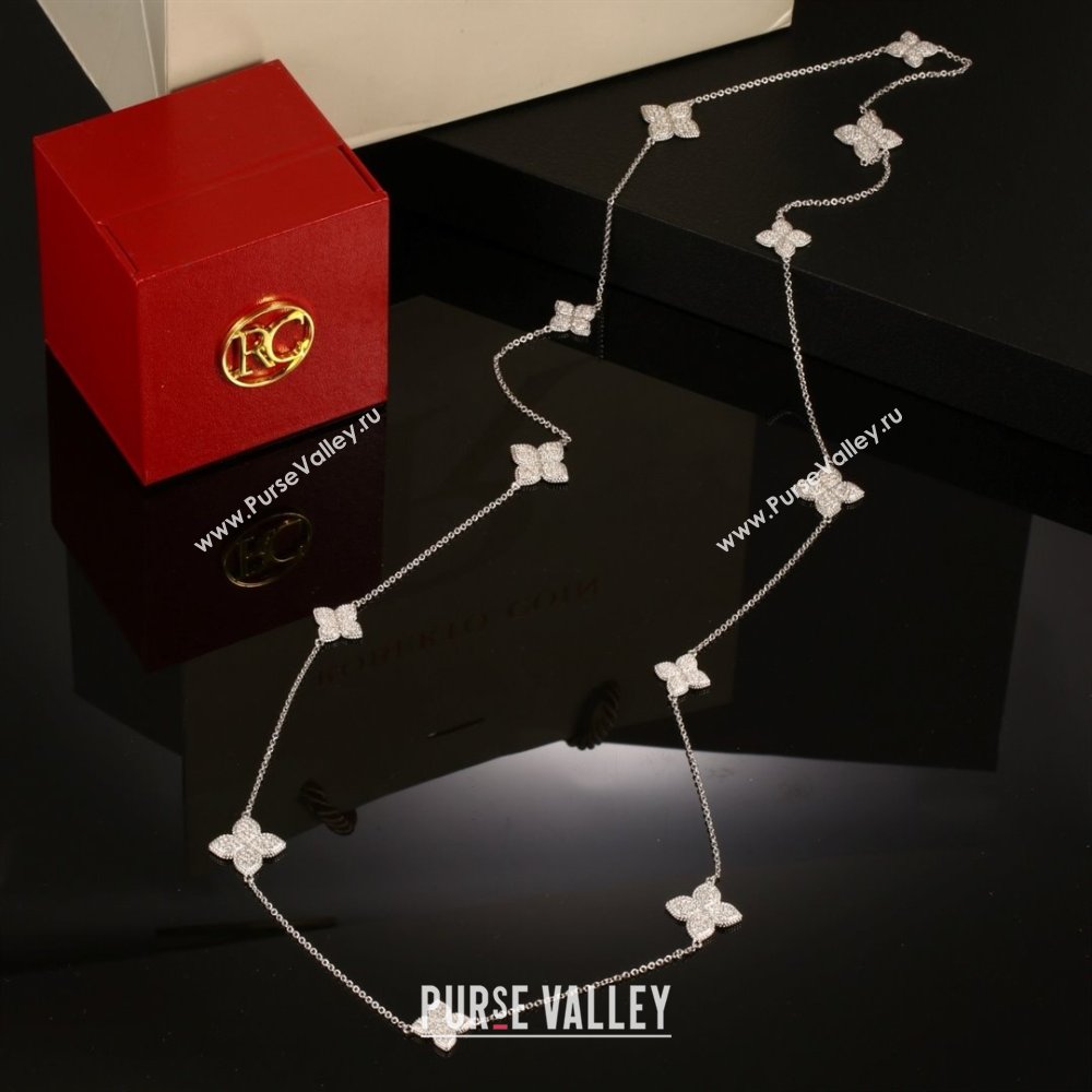 Roberto Coin PRINCESS FLOWER Necklace/Earrings/Bracelet/Ring R031307 Silver 2025 (YF-25031307)