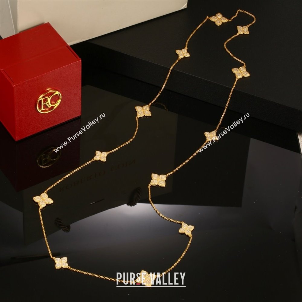 Roberto Coin PRINCESS FLOWER Necklace/Earrings/Bracelet/Ring R031308 Gold 2025 (YF-25031308)