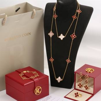 Roberto Coin PRINCESS FLOWER Necklace/Earrings/Bracelet/Ring R031314 Red 2025 (YF-25031314)