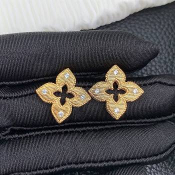 Roberto Coin VENETIAN PRINCESS Earrings with Crystals R031224 Gold 2025 (YF-25031224)