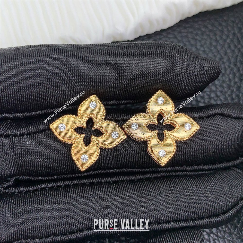 Roberto Coin VENETIAN PRINCESS Earrings with Crystals R031224 Gold 2025 (YF-25031224)