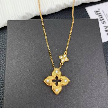 Roberto Coin VENETIAN PRINCESS Necklace with Crystals R031225 Gold 2025 (YF-25031225)