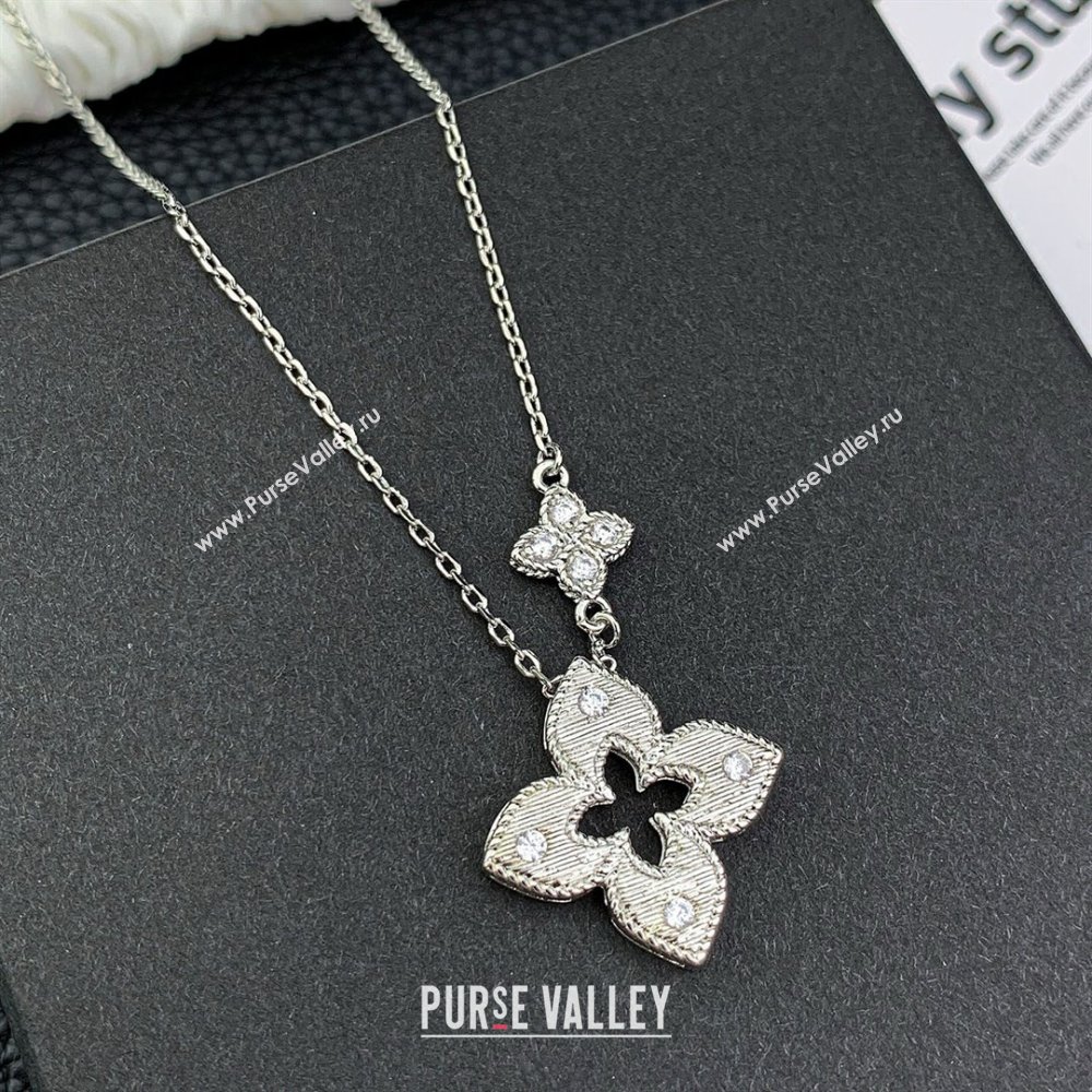 Roberto Coin VENETIAN PRINCESS Necklace with Crystals R031229 Silver 2025 (YF-25031229)