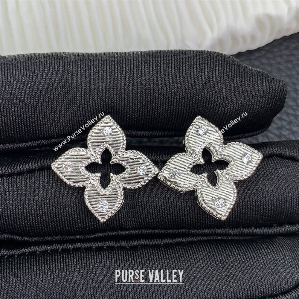 Roberto Coin VENETIAN PRINCESS Earrings with Crystals R031228 Silver 2025 (YF-25031228)