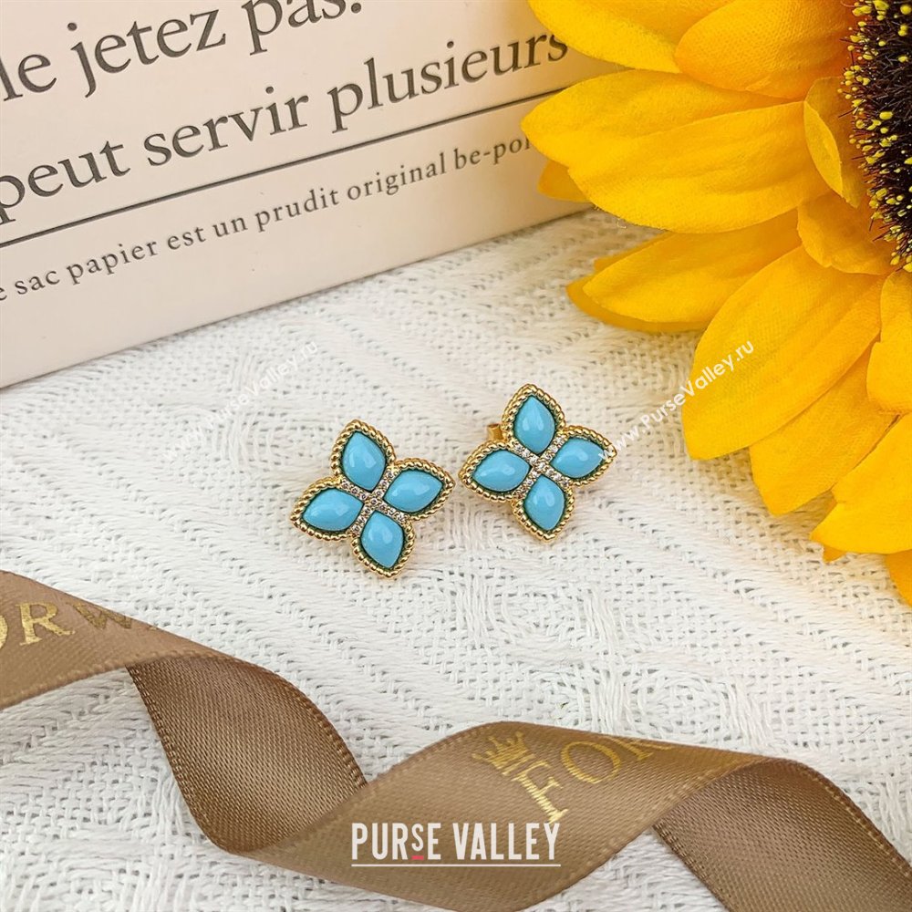 Roberto Coin PRINCESS FLOWER Earrings R031321 Blue 2025 (YF-25031321)