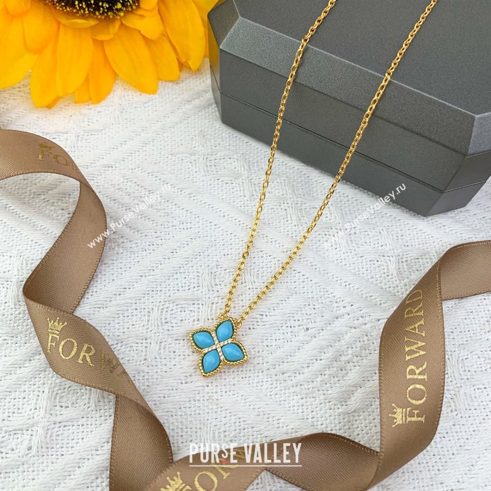 Roberto Coin PRINCESS FLOWER Necklace R031322 Blue 2025 (YF-25031322)
