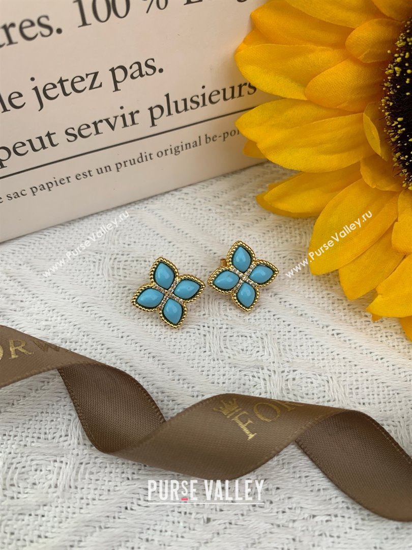 Roberto Coin PRINCESS FLOWER Earrings R031321 Blue 2025 (YF-25031321)