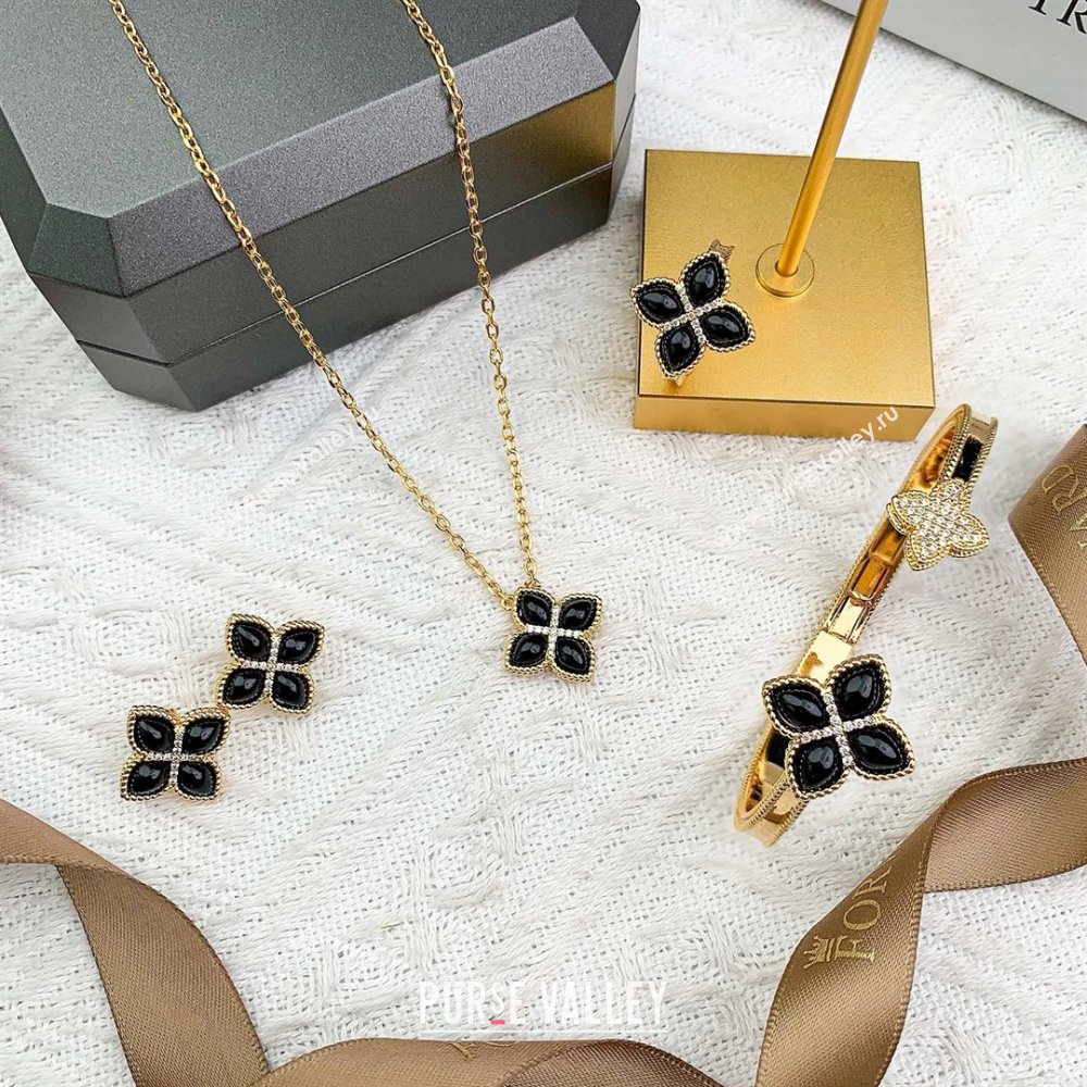 Roberto Coin PRINCESS FLOWER Necklace R031334 Black 2025 (YF-25031334)