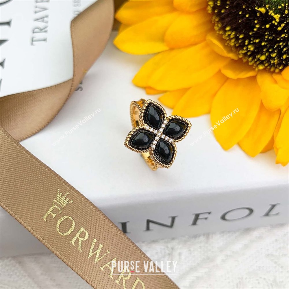 Roberto Coin PRINCESS FLOWER Ring R031335 Black 2025 (YF-25031335)