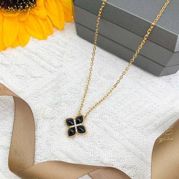 Roberto Coin PRINCESS FLOWER Necklace R031334 Black 2025 (YF-25031334)