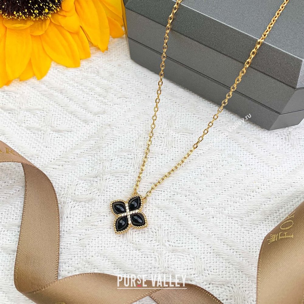 Roberto Coin PRINCESS FLOWER Necklace R031334 Black 2025 (YF-25031334)