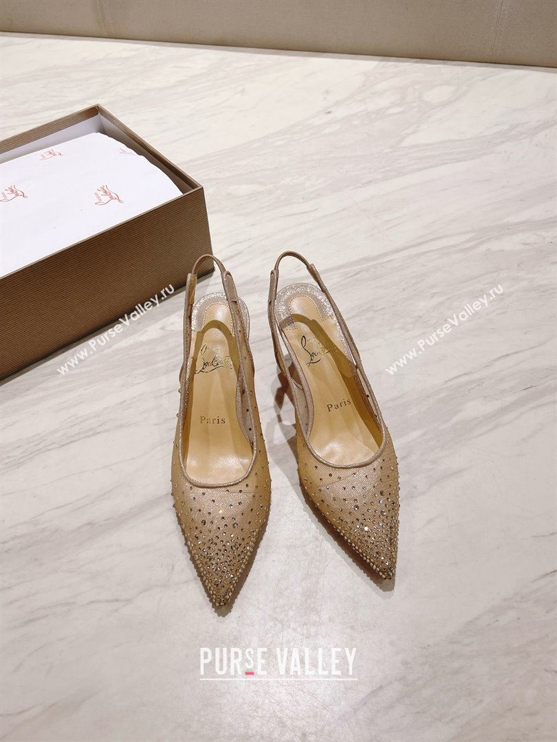 Christian Louboutin Mesh Pump with Crystals 85MM CL031803 Nude 2025 (MD-25031803)