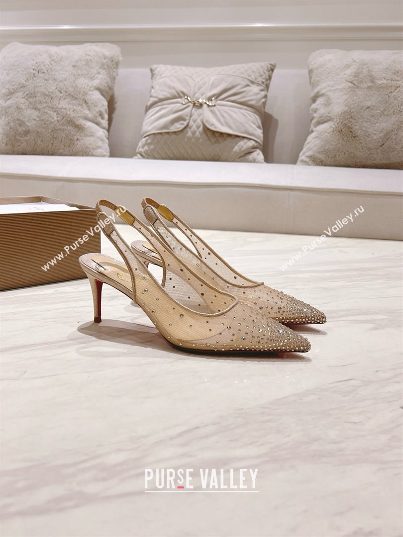 Christian Louboutin Mesh Pump with Crystals 85MM CL031803 Nude 2025 (MD-25031803)