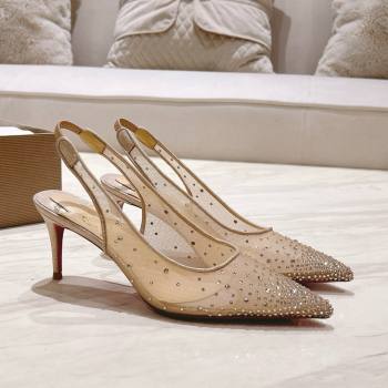 Christian Louboutin Mesh Pump with Crystals 85MM CL031803 Nude 2025 (MD-25031803)