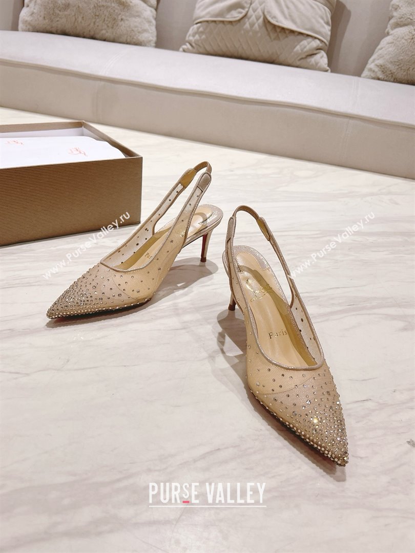 Christian Louboutin Mesh Pump with Crystals 85MM CL031803 Nude 2025 (MD-25031803)