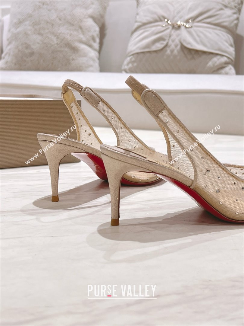 Christian Louboutin Mesh Pump with Crystals 85MM CL031803 Nude 2025 (MD-25031803)