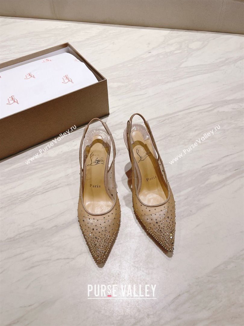 Christian Louboutin Mesh Pump with Crystals 105MM CL031801 Nude 2025 (MD-25031801)