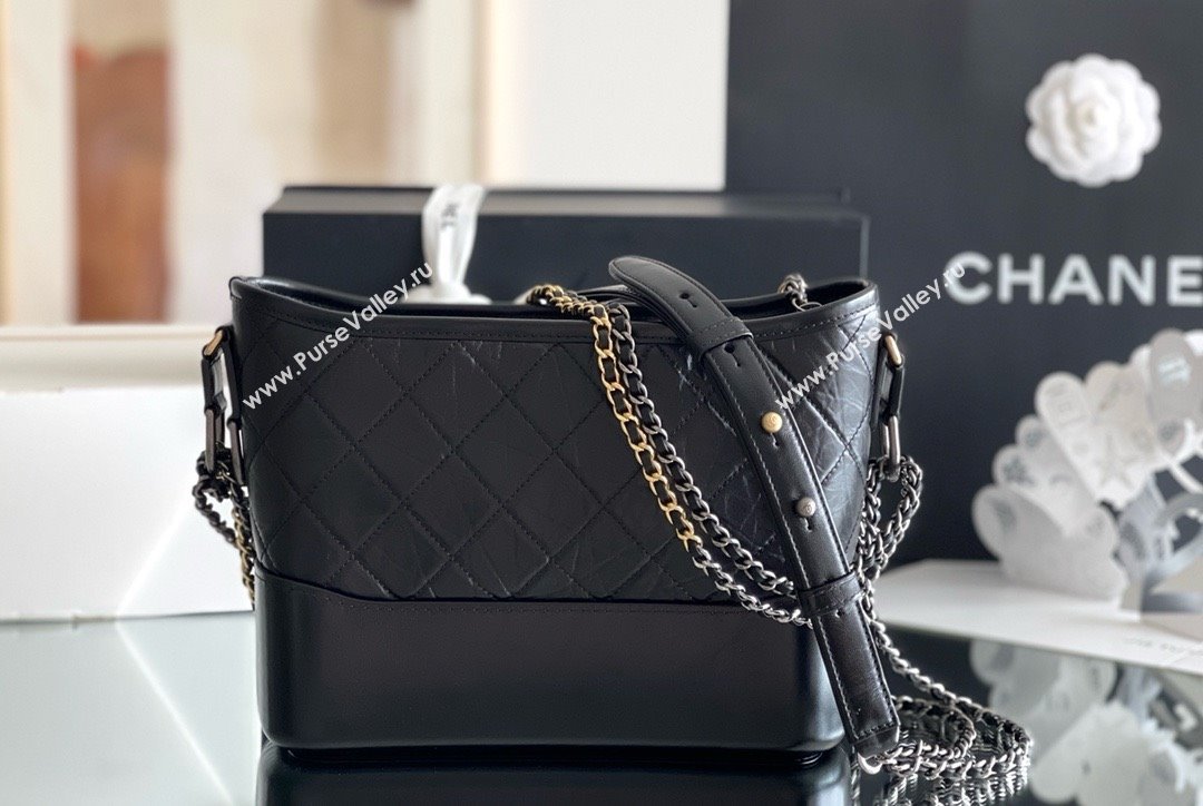 Chanel Aged Calfskin Medium Gabrielle Hobo Bag A93824 Black 2025 Top Quality (MHE-25031905)