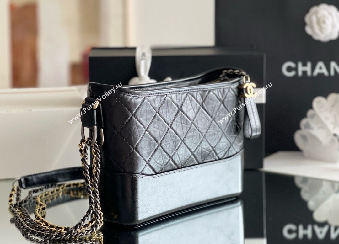 Chanel Aged Calfskin Medium Gabrielle Hobo Bag A93824 Black 2025 Top Quality (MHE-25031905)