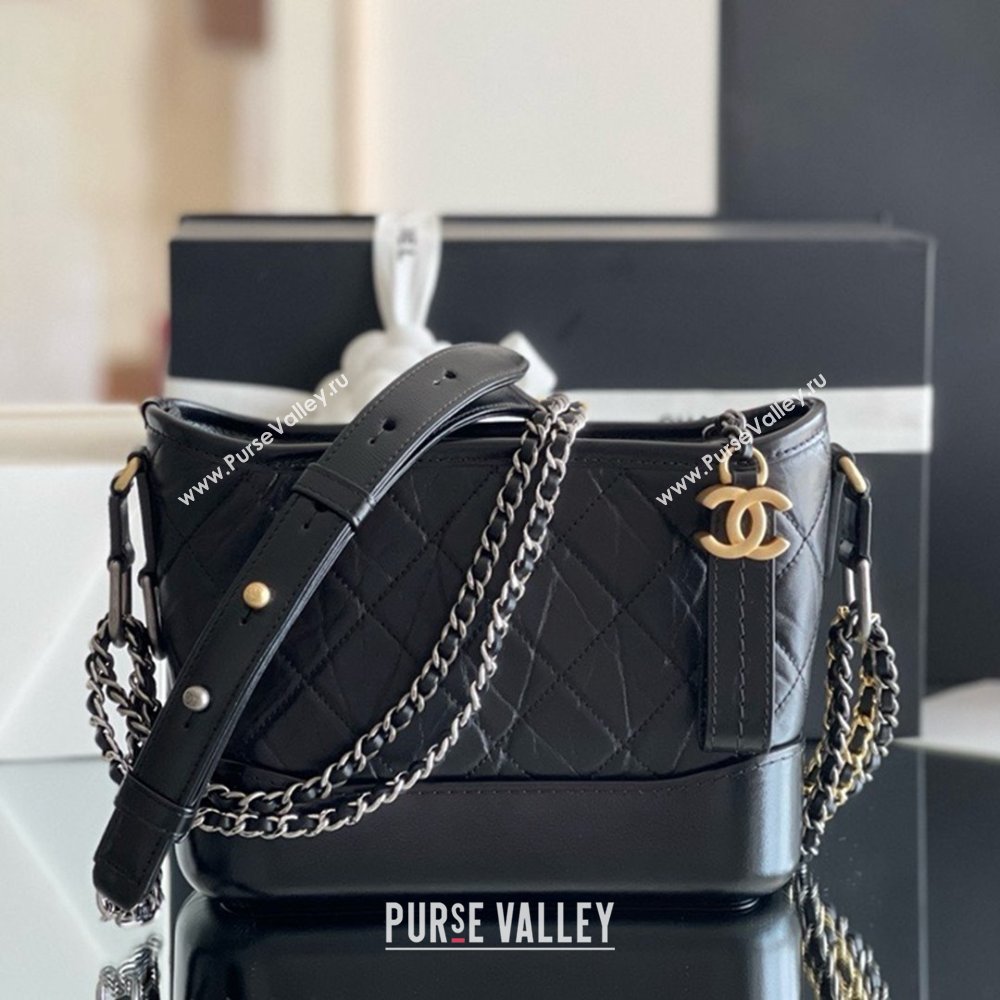Chanel Aged Calfskin Small Gabrielle Hobo Bag A91810 Black 2025 Top Quality (MHE-25031906)