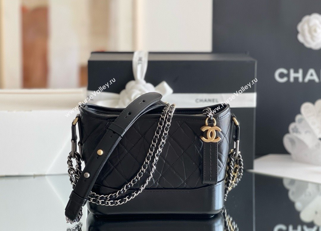 Chanel Aged Calfskin Small Gabrielle Hobo Bag A91810 Black 2025 Top Quality (MHE-25031906)