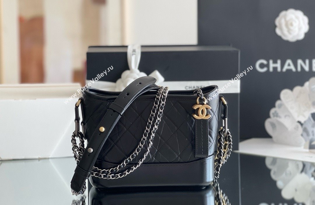 Chanel Aged Calfskin Small Gabrielle Hobo Bag A91810 Black 2025 Top Quality (MHE-25031906)