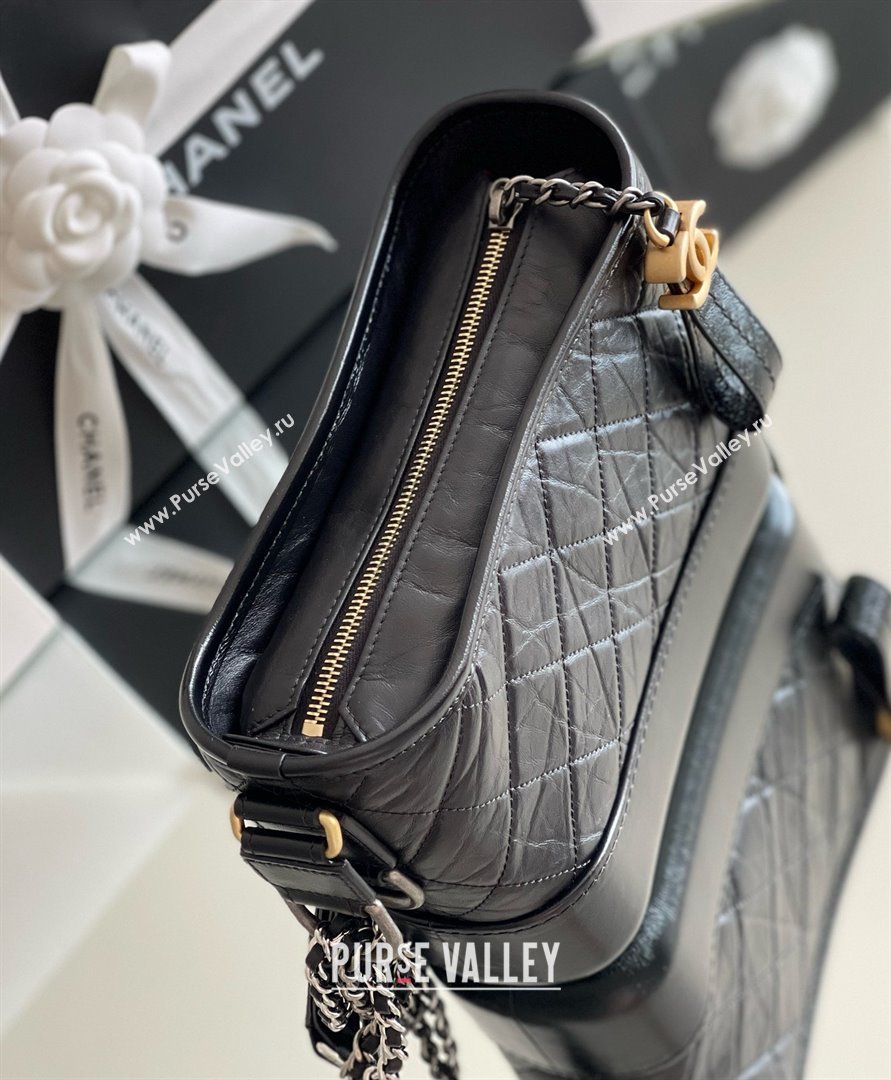 Chanel Aged Calfskin Small Gabrielle Hobo Bag A91810 Black 2025 Top Quality (MHE-25031906)