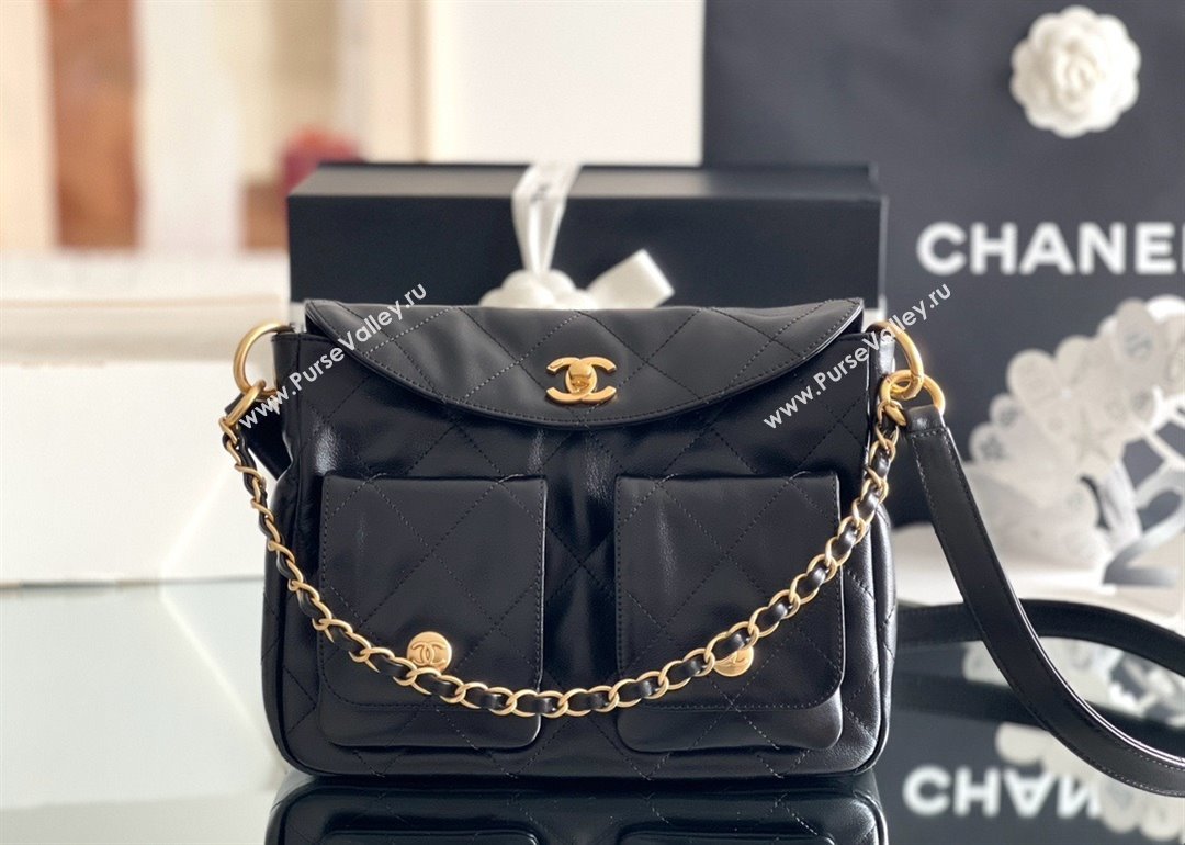 Chanel Small Messenger Bag in Black Calfskin AS4743 2025 Top Quality (MHE-25031902)