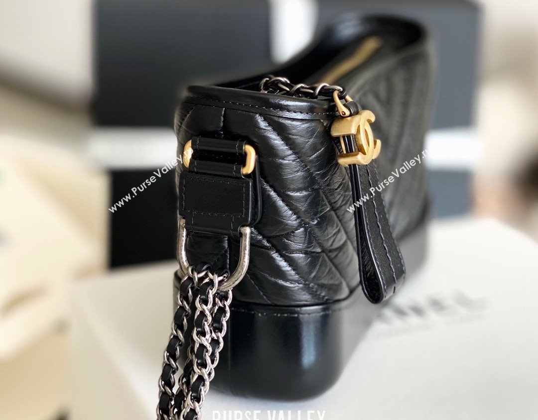 Chanel Chevron Calfskin Small Gabrielle Hobo Bag A91810 Black 2025 Top Quality (MHE-25031907)