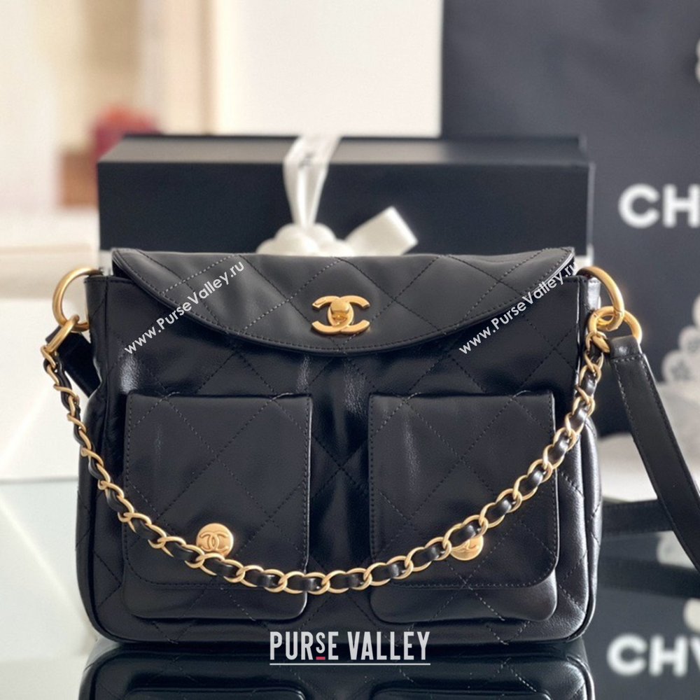 Chanel Small Messenger Bag in Black Calfskin AS4743 2025 Top Quality (MHE-25031902)