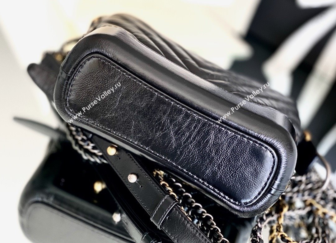 Chanel Chevron Calfskin Small Gabrielle Hobo Bag A91810 Black 2025 Top Quality (MHE-25031907)