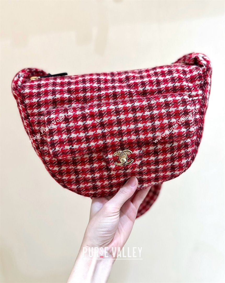 Chanel Tweed Large Hobo Bag Red AS5052 Red 2025 Top Quality (SHUNY-25031908)