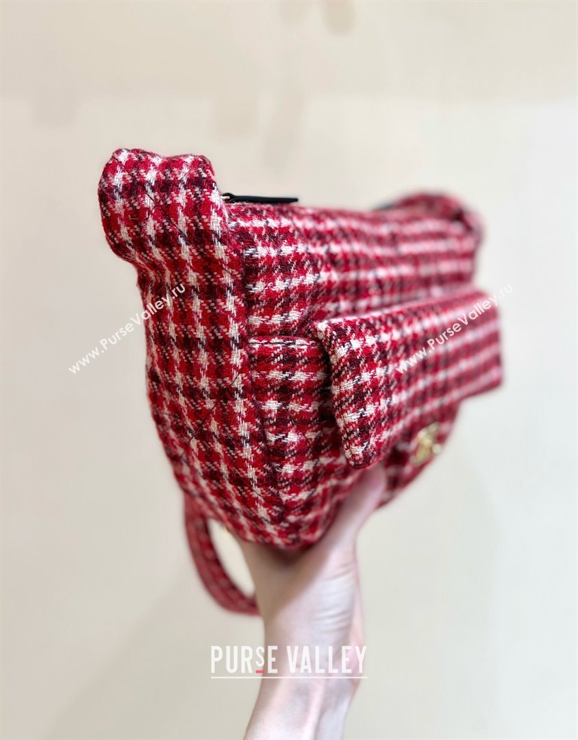 Chanel Tweed Large Hobo Bag Red AS5052 Red 2025 Top Quality (SHUNY-25031908)