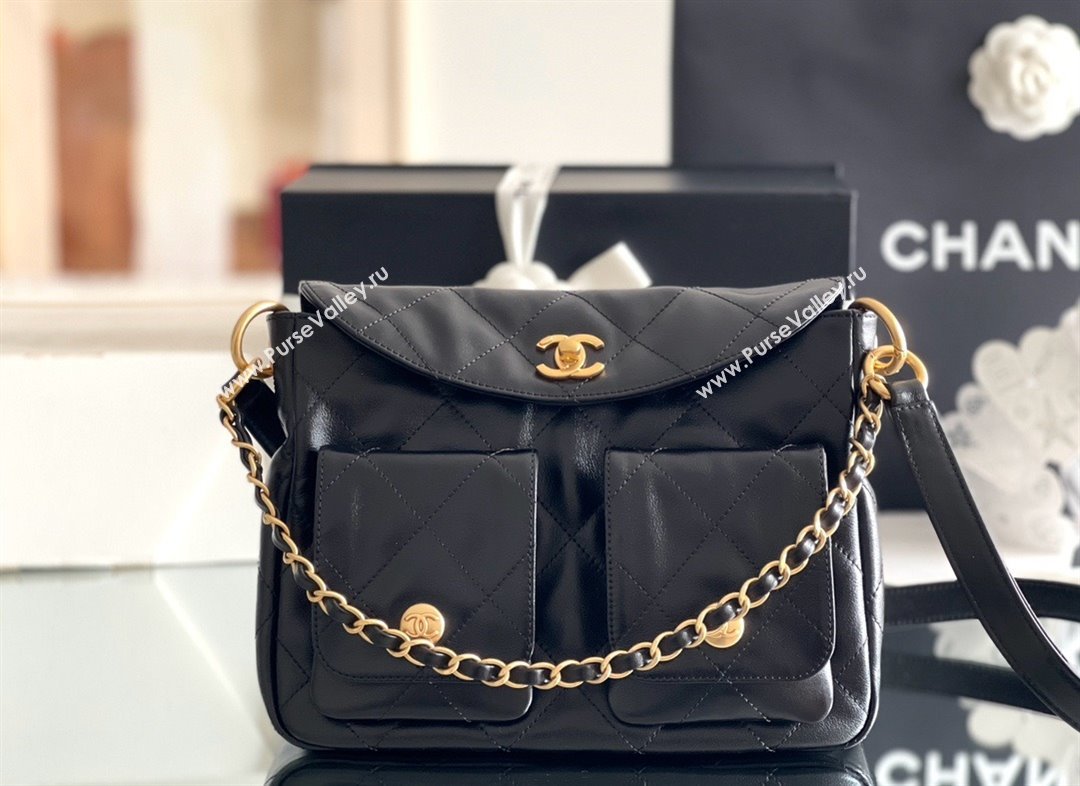 Chanel Small Messenger Bag in Black Calfskin AS4743 2025 Top Quality (MHE-25031902)
