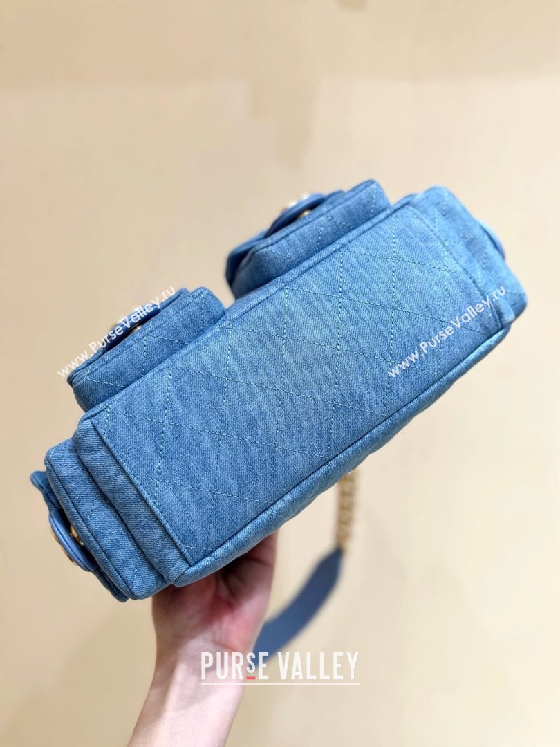 Chanel Washed Denim Maxi Hobo Bag AS5339 Light Blue 2025 Top Quality (SHUNY-25031912)