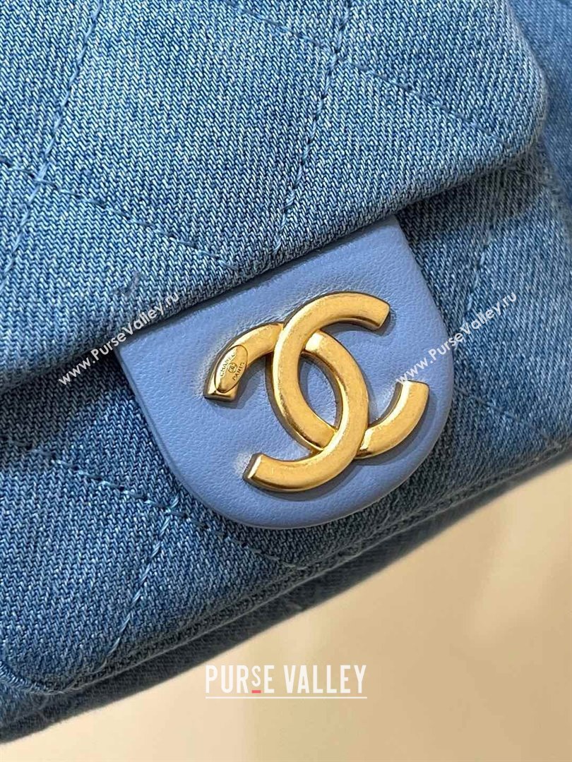 Chanel Washed Denim Maxi Hobo Bag AS5339 Light Blue 2025 Top Quality (SHUNY-25031912)