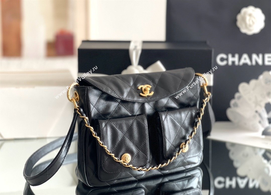 Chanel Small Messenger Bag in Black Calfskin AS4743 2025 Top Quality (MHE-25031902)