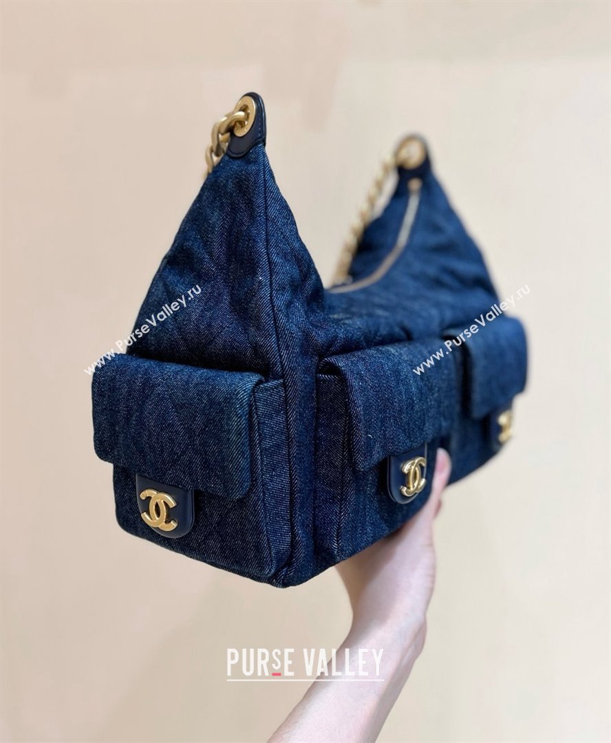Chanel Washed Denim Large Hobo Bag AS5302 Deep Blue 2025 Top Quality (SHUNY-25031910)