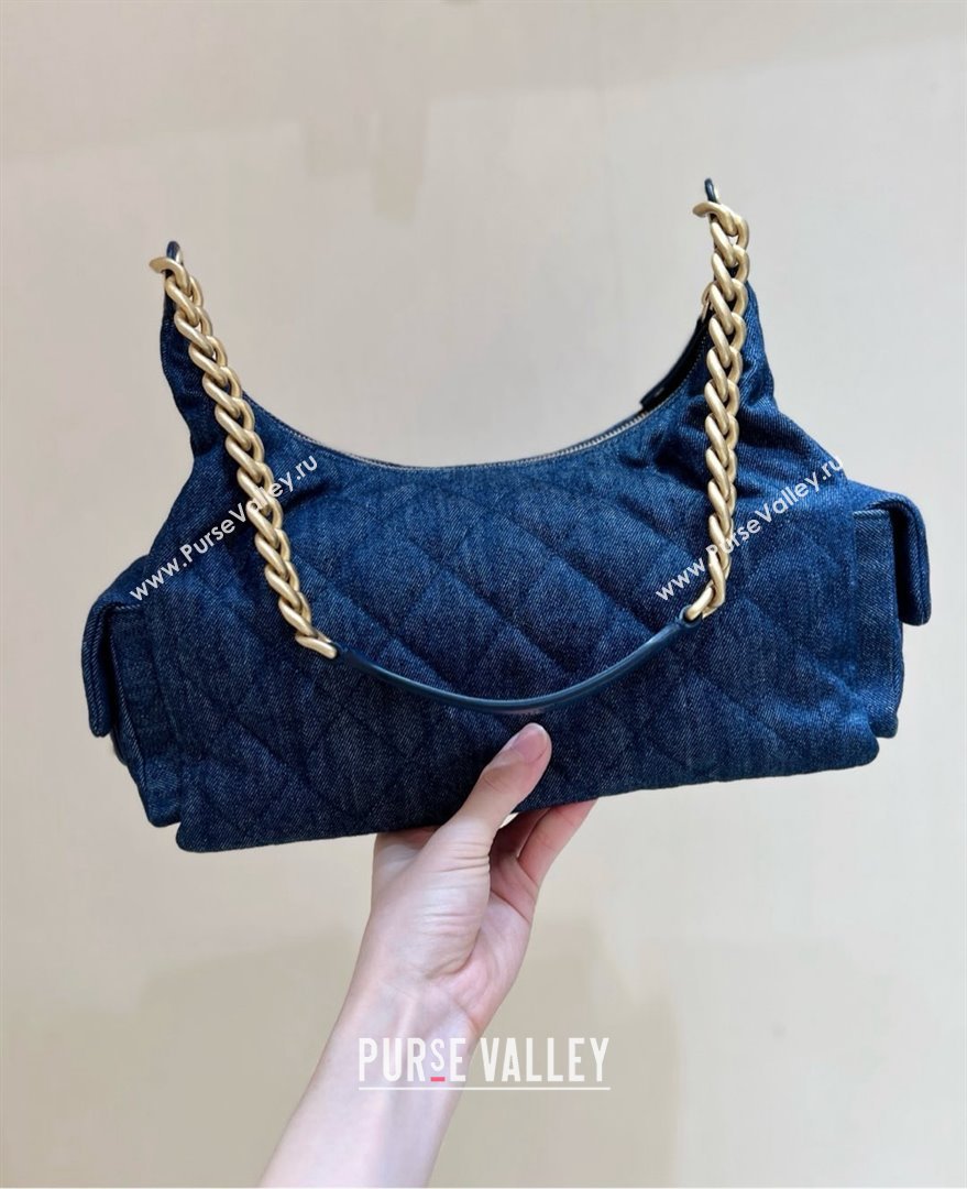 Chanel Washed Denim Large Hobo Bag AS5302 Deep Blue 2025 Top Quality (SHUNY-25031910)