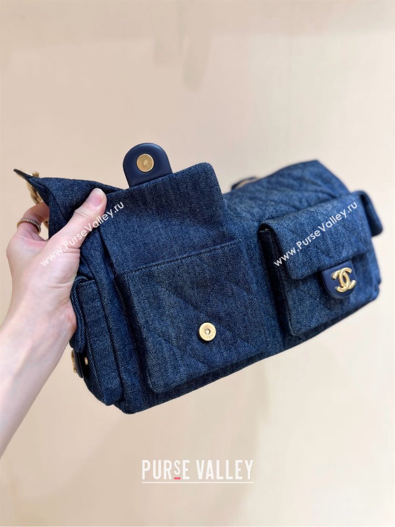 Chanel Washed Denim Large Hobo Bag AS5302 Deep Blue 2025 Top Quality (SHUNY-25031910)