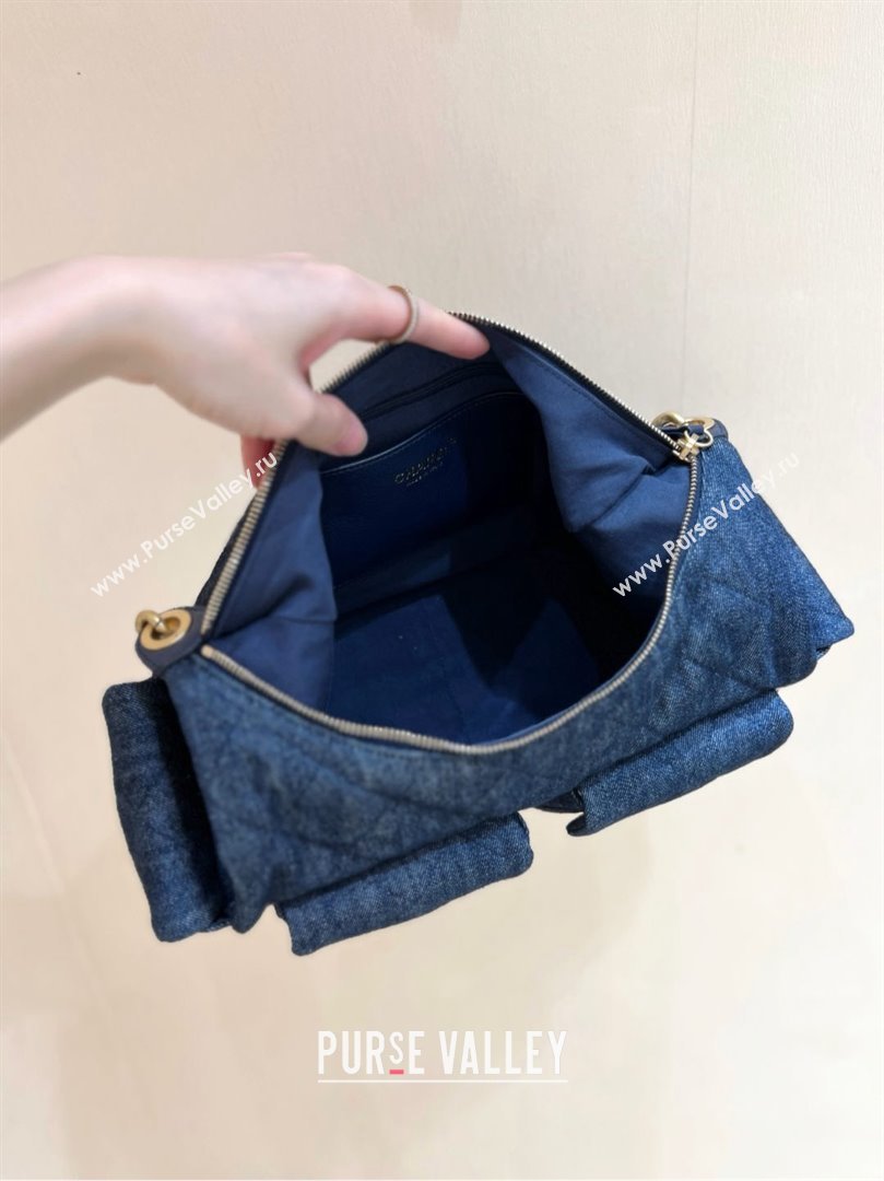 Chanel Washed Denim Large Hobo Bag AS5302 Deep Blue 2025 Top Quality (SHUNY-25031910)