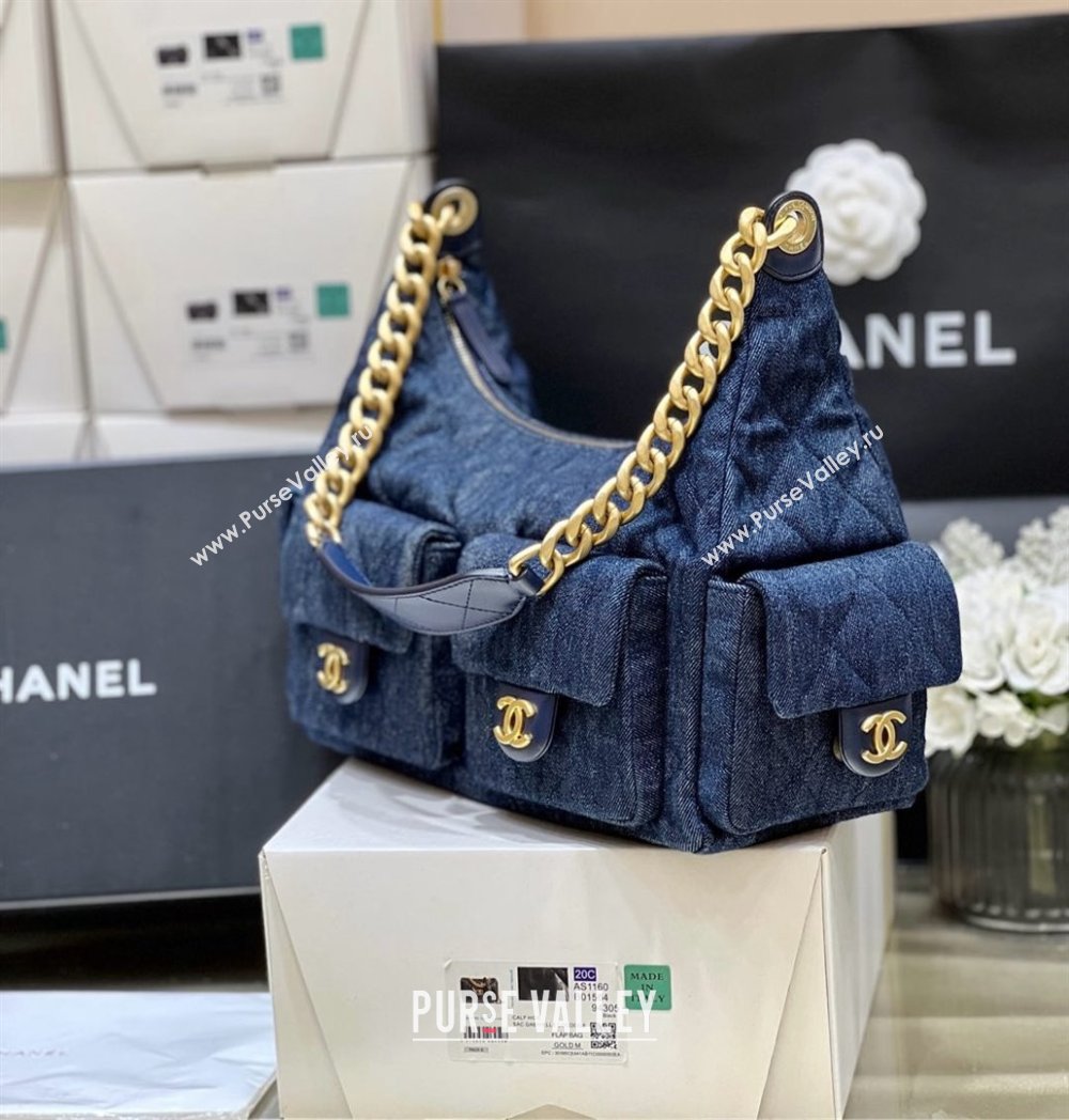 Chanel Washed Denim Large Hobo Bag AS5302 Deep Blue 2025 Top Quality (SHUNY-25031910)