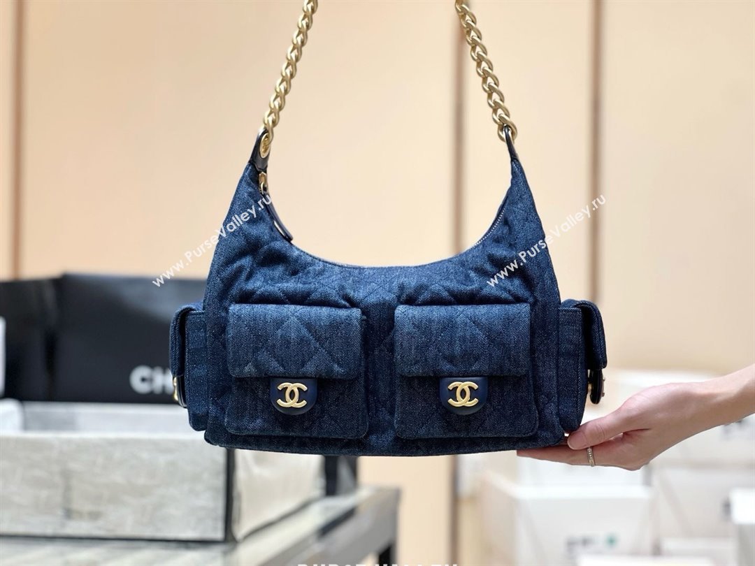 Chanel Washed Denim Large Hobo Bag AS5302 Deep Blue 2025 Top Quality (SHUNY-25031910)